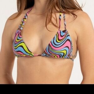 Full Tilt Vibrant Swirl Bikini Top